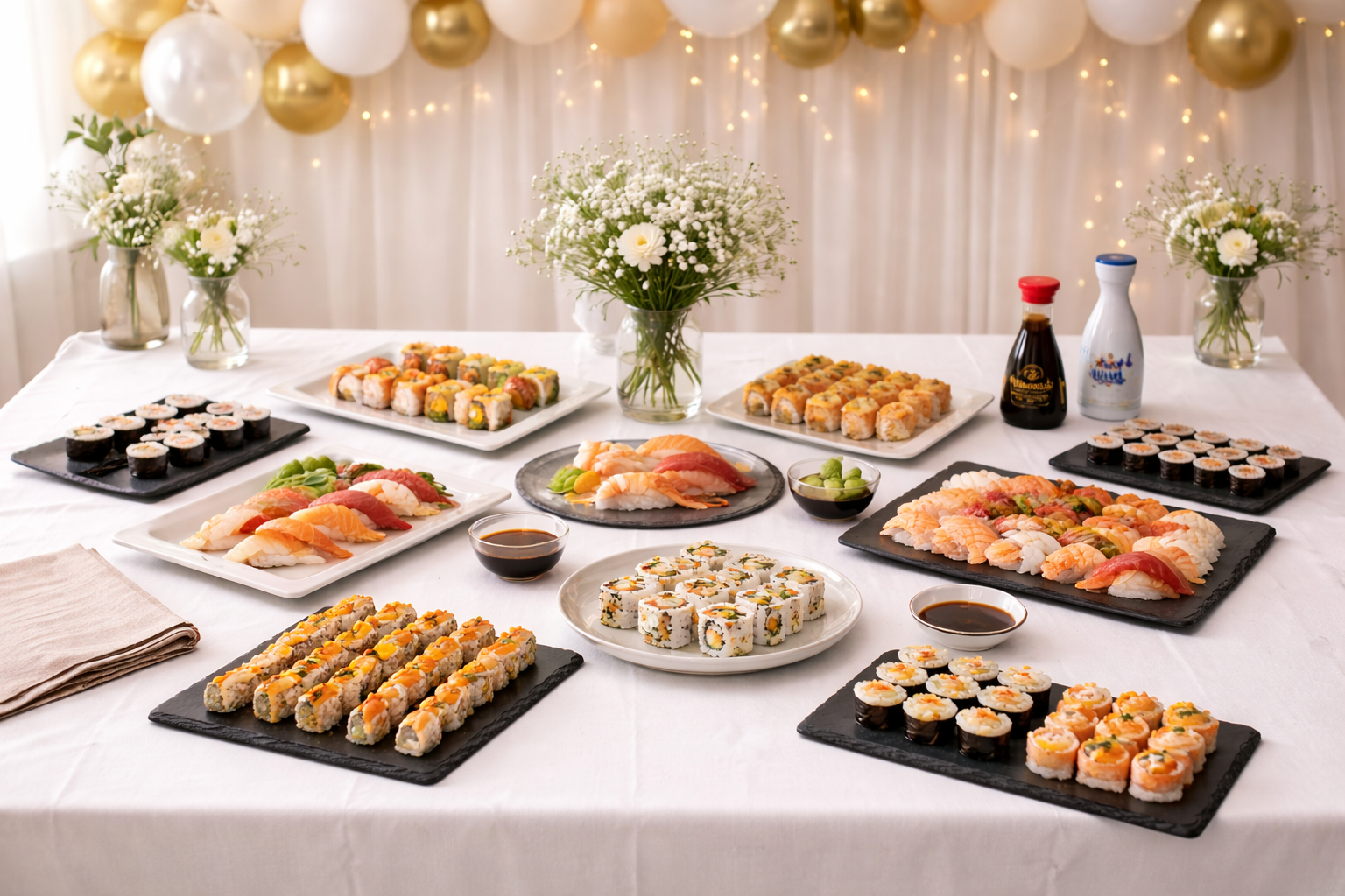 Presentación de sushi en comunión