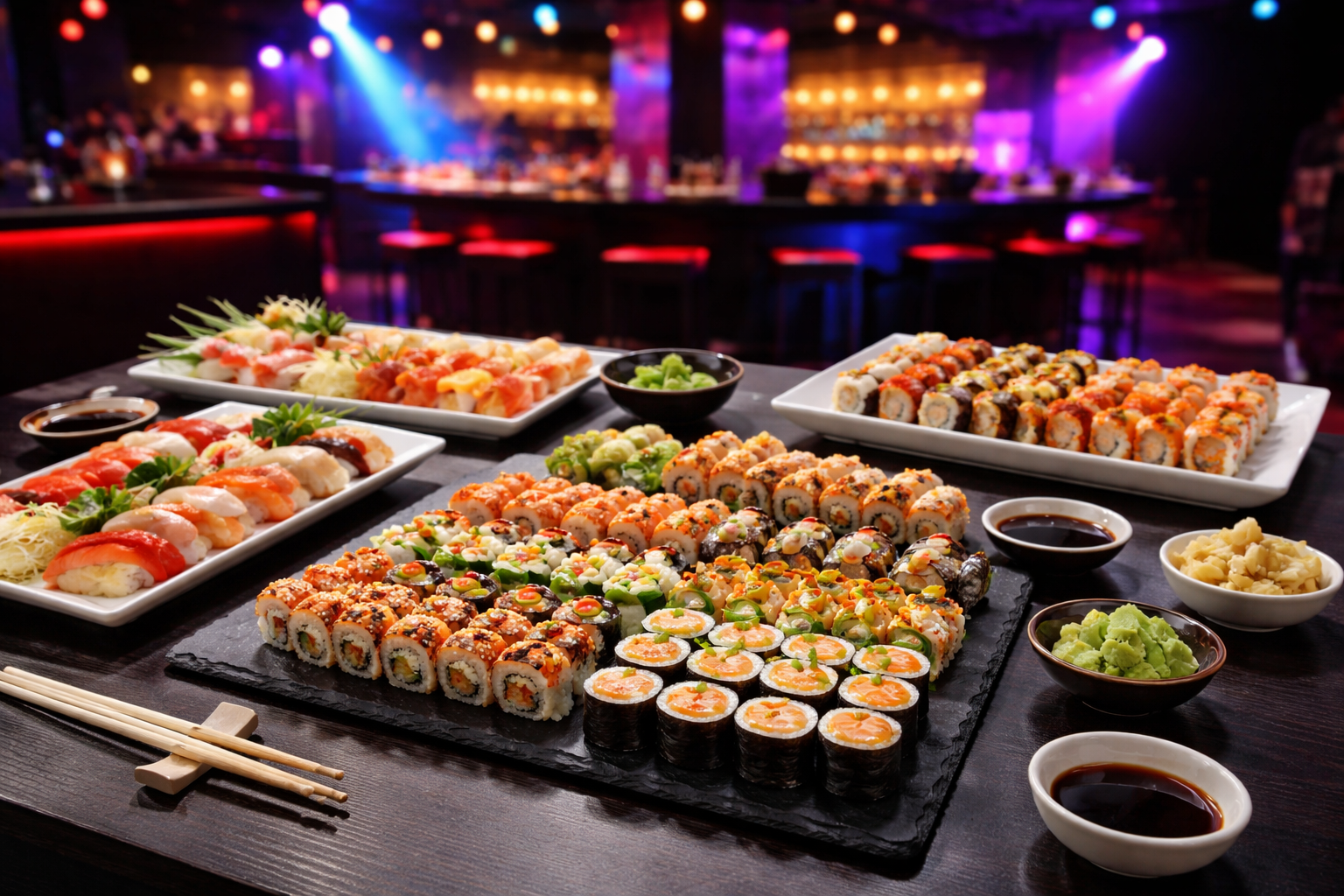 Catering de sushi en inauguración