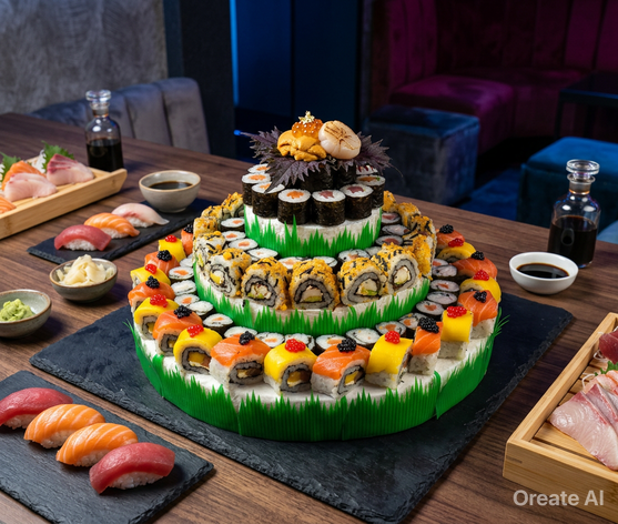 Tarta de sushi para cumpleaños